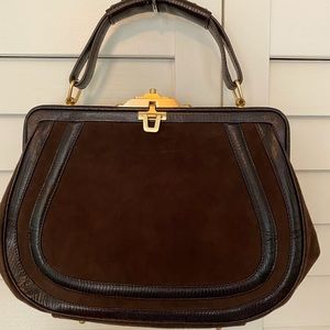 Via Spiga Brown Suede Handbag